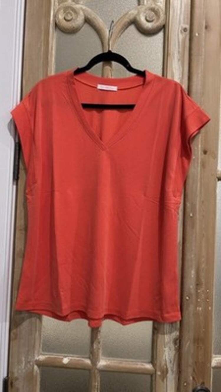 Modal blend short Sleeved Orange Top Size Large